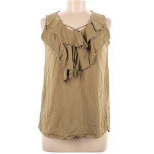 Elegantees Naomi Sleeveless Top in Golden Palm